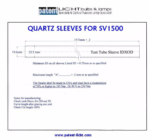 PAT/Quartz Sleeves for SV1500